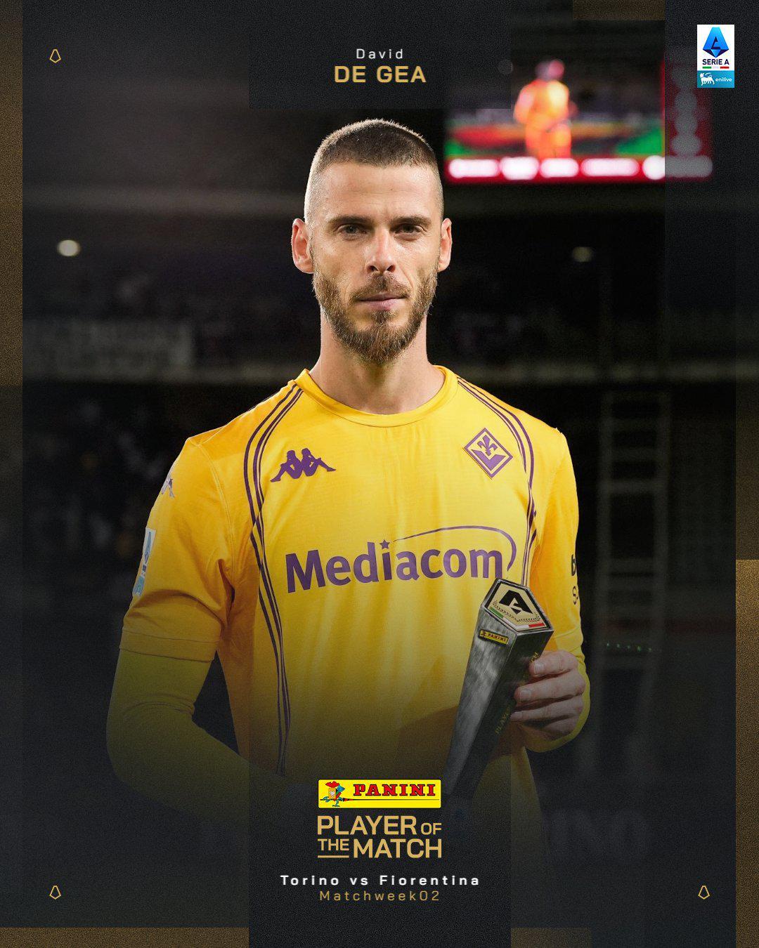 单场4扑救!官方:德赫亚当选都灵vs佛罗伦萨一役全场最佳